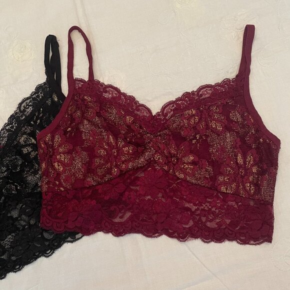 Charlotte Russe Lg (Fits Like S-M 32x32) Two Pullover Bras Lace Front is Lined - Picture 4 of 6